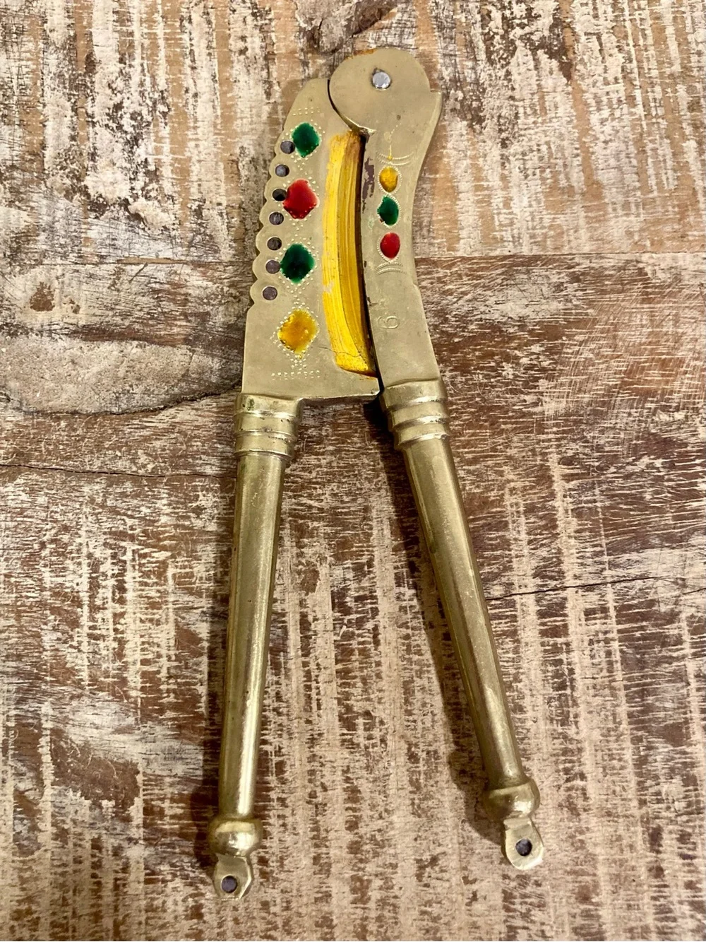 Sbanjali Metal Betel Nut Cutter Hand‑Painted Folk Art Tool